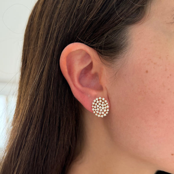14K GOLD DIAMOND MANDI OVAL EARRINGS