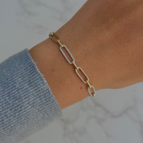 14K TWO-TONE GOLD DIAMOND CORY BRACELET
