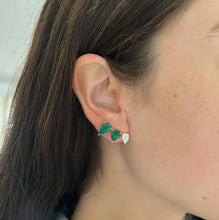 14K GOLD DIAMOND EMERALD ISABEL EARRINGS