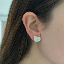 14K GOLD DIAMOND VIA HEART EARRINGS