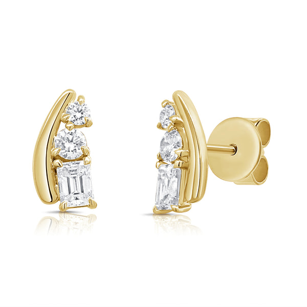 14K GOLD DIAMOND ASTRID STUDS