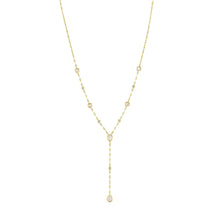 14K GOLD DIAMOND MOTHER OF PEARL EVA LARIAT