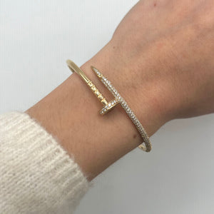 14K GOLD DIAMOND JENNA NAIL BANGLE