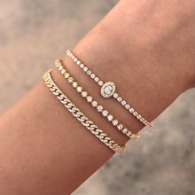 14K GOLD DIAMOND MALI OVAL BRACELET