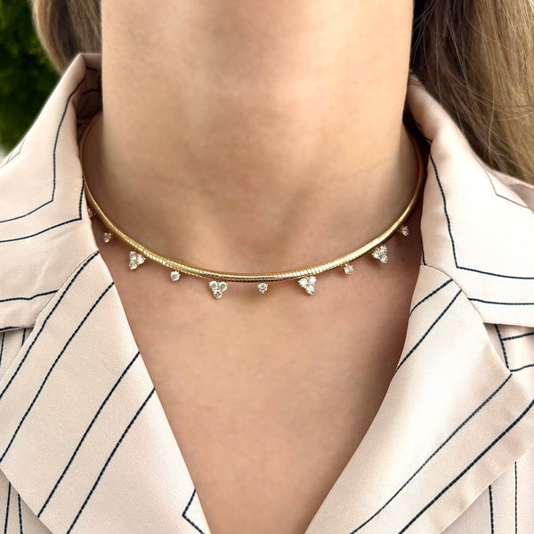 14K GOLD DIAMOND MARLEE OMEGA NECKLACE
