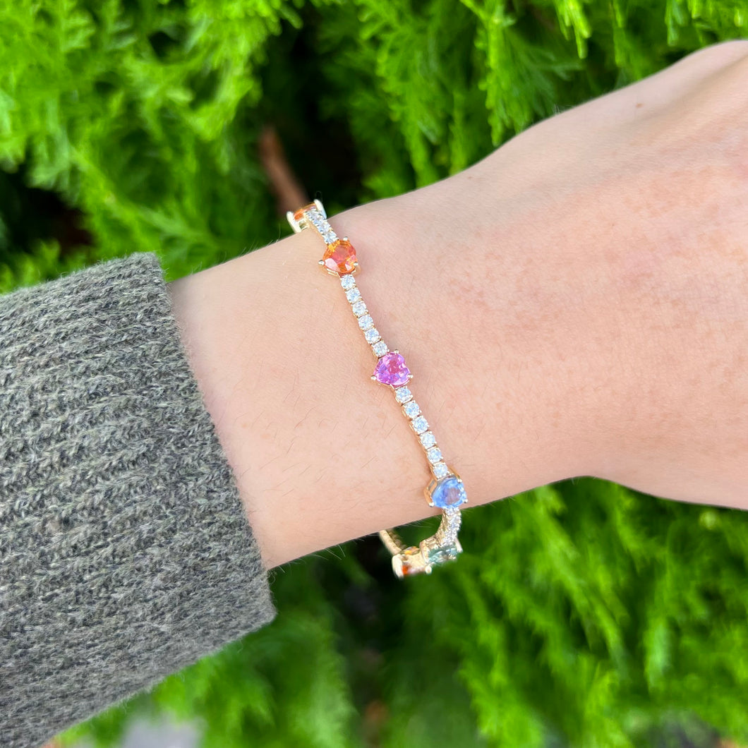 thumbnail image 2 of Blue Love Heart Tennis Bracelet – Phantom Jewels 2 of 13