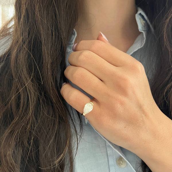 14K GOLD LAB GROWN DIAMOND YVETTE PINKY RING