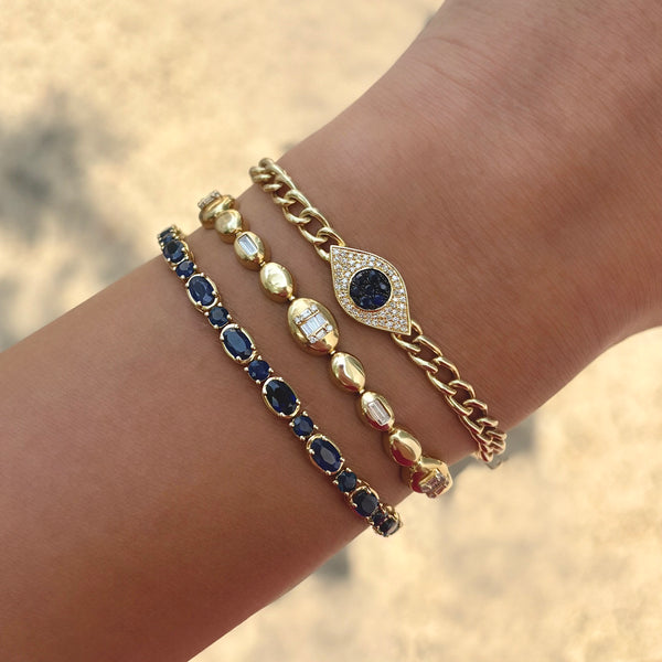 14K GOLD BLUE SAPPHIRE NICOLE BRACELET