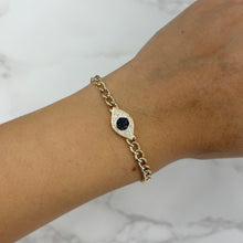 14K GOLD DIAMOND SAPPHIRE VANESSA EYE BRACELET