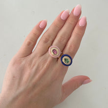 14K GOLD DIAMOND TOURMALINE LAPIS JAYDA RING