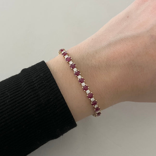 14K GOLD DIAMOND RUBY IRENE BRACELET
