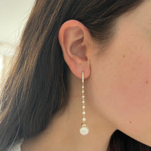 14K GOLD DIAMOND KATIE PEARL EARRINGS