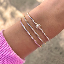 14K GOLD PINK AND WHITE SAPPHIRE SMALL TORI BRACELET