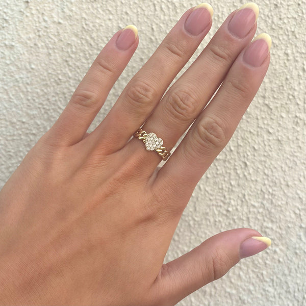 14K GOLD DIAMOND ELLA HEART RING