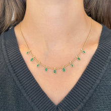 14K GOLD DIAMOND EMERALD CHARISSE NECKLACE