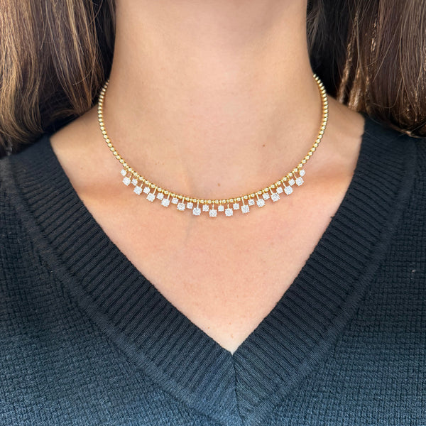 14K GOLD DIAMOND CASSIE CHOKER NECKLACE