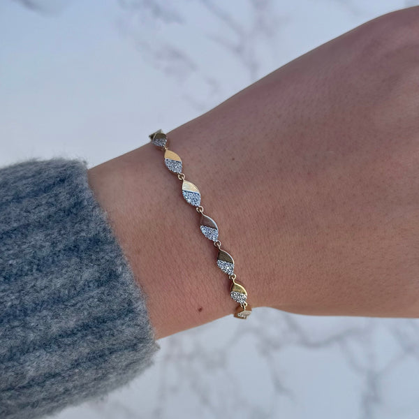 14K GOLD DIAMOND DEEDEE MARQUIS BRACELET