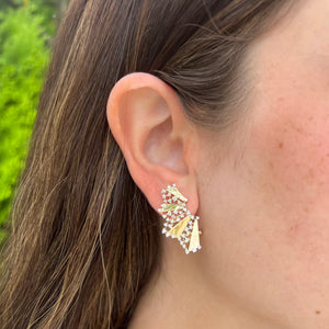 14K GOLD DIAMOND SAGE EARRINGS