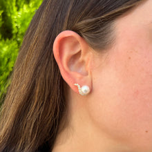 14K GOLD DIAMOND PEARL TRISH STUDS