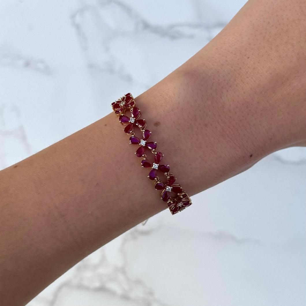 14K GOLD DIAMOND RUBY VERA BRACELET