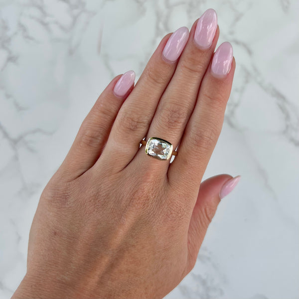 14K GOLD WHITE TOPAZ BROOKE RING