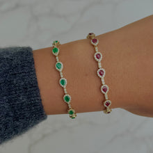14K GOLD DIAMOND EMERALD CAROLINE BRACELET