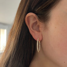 14K GOLD DIAMOND SIENNA HOOPS