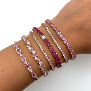 14K GOLD DIAMOND PINK SAPPHIRE CASSIE BRACELET
