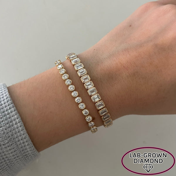 14K GOLD LAB GROWN DIAMOND BELLA BEZEL TENNIS BRACELET