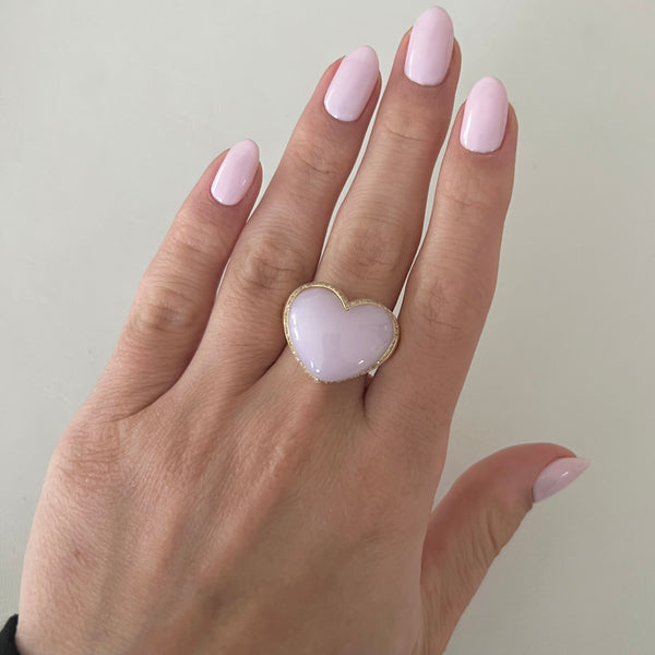 14K GOLD DIAMOND PINK OPAL TERRI RING