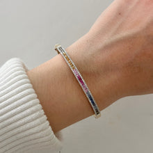 14K GOLD DIAMOND MULTI COLOR SAPPHIRE DEENA BANGLE