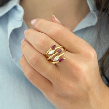 14K GOLD DIAMOND RUBY RACHELLE RING