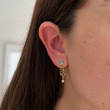 14K GOLD DIAMOND TURQUOISE LAURA EARRINGS