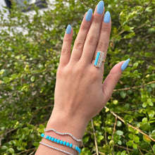14K GOLD DIAMOND TURQUOISE LARGE DEBBIE BRACELET