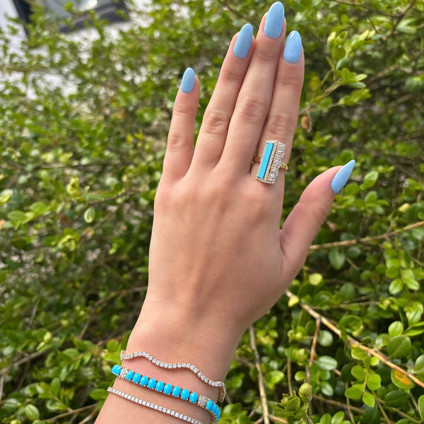 14K GOLD DIAMOND MELISSA TURQUOISE RING