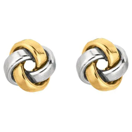 14K TWO-TONE GOLD XL KNOT STUDS