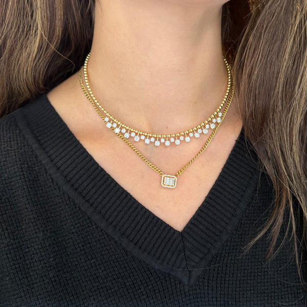14K GOLD DIAMOND ODELIA NECKLACE