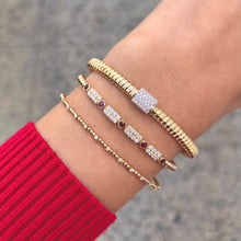 14K GOLD DIAMOND AND RUBY CORRINA FLEX BANGLE