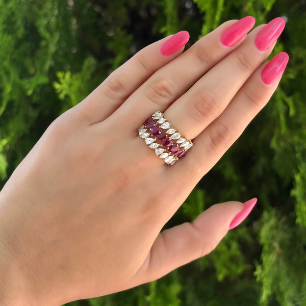 14K GOLD DIAMOND RUBY MELISSA RING