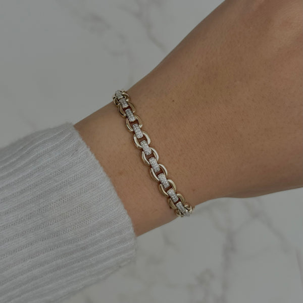 14K GOLD DIAMOND MARINA BRACELET