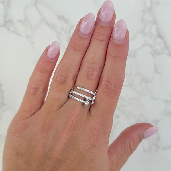 14K GOLD DIAMOND LISA NAIL RING