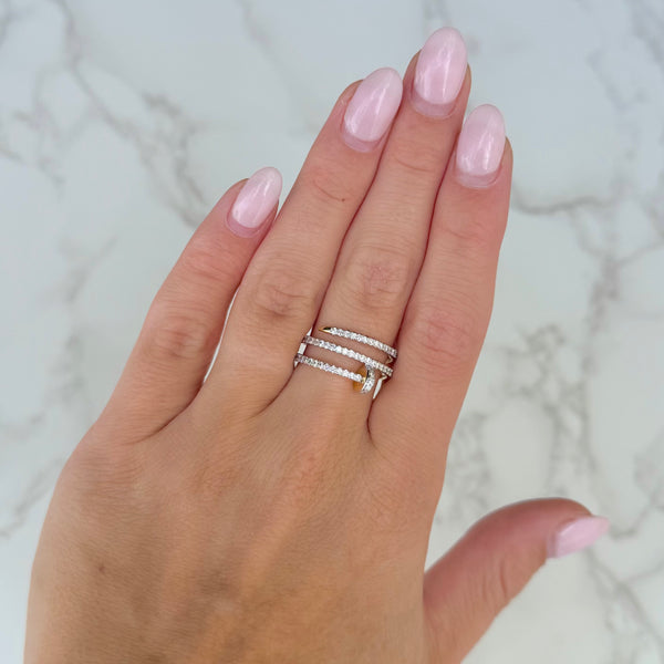 14K GOLD DIAMOND LISA NAIL RING