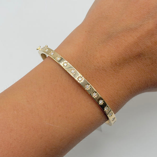 14K GOLD DIAMOND BIANCA BANGLE