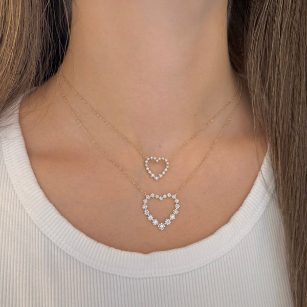 14K GOLD DIAMOND LARGE LORI HEART NECKLACE