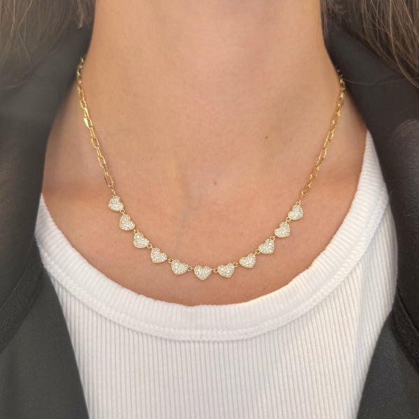 14K GOLD DIAMOND CHLOE HEART NECKLACE