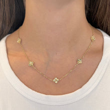 14K GOLD SMALL CARLIE 5 CLOVER NECKLACE