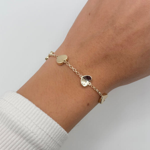 14K GOLD MARSHA HEART BRACELET