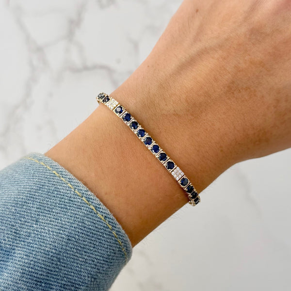 14K GOLD DIAMOND AND SAPPHIRE LAUREN BRACLET