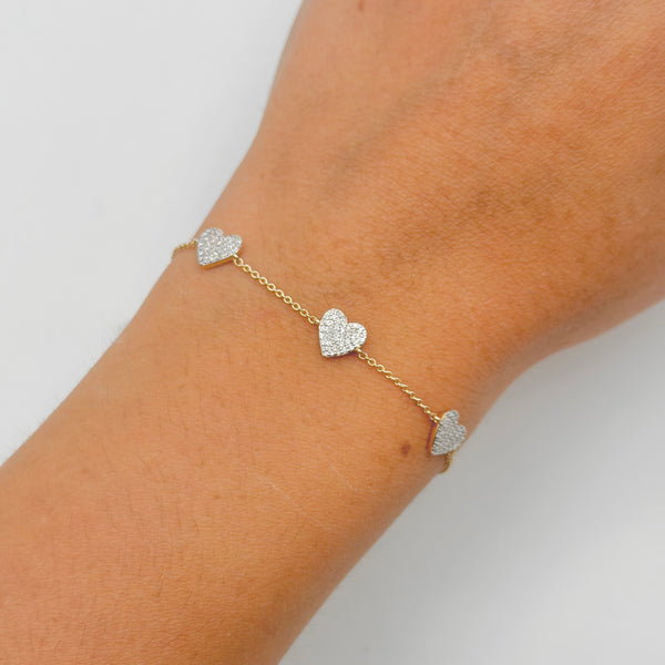 14K GOLD DIAMOND STELLA HEART BRACELET