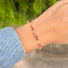 14K GOLD DIAMOND AND RUBY NAOMI BRACELET
